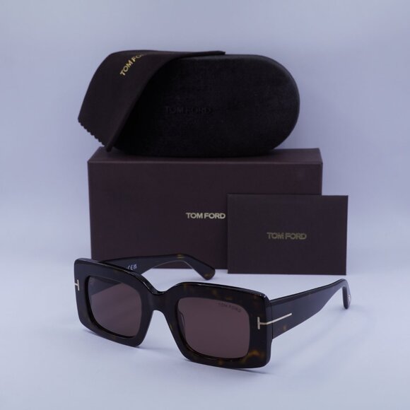 Tom Ford Brigitta FT1188 52E Rectangle Sunglasses - Havana / Brown